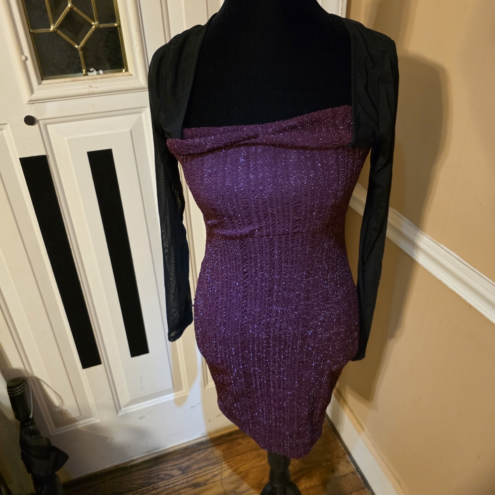 Elegant Redess Dress with Black Shrug